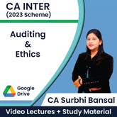 CA Inter Auditing & Ethics Video Lectures by CA Surbhi Bansal (Google Drive, 5 Months)